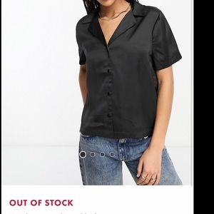 Black shirt satin shirt